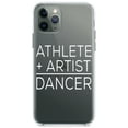 thumbnail image 1 of DistinctInk Clear Shockproof Hybrid Case for iPhone 11 Pro MAX (6.5" Screen) - TPU Bumper Acrylic Back Tempered Glass Screen Protector - Athlete + Artist = Dancer, 1 of 1