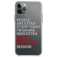 thumbnail image 1 of DistinctInk Clear Shockproof Hybrid Case for iPhone 11 Pro MAX (6.5" Screen) - TPU Bumper Acrylic Back Tempered Glass Screen Protector - People Are Stupid Need Extra Kick Boxing, 1 of 1