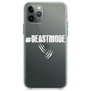 DistinctInk Clear Hybrid Case for Apple iPhone 12 6.1" Screen - #Beastmode Beast Mode - Tempered Glass Back