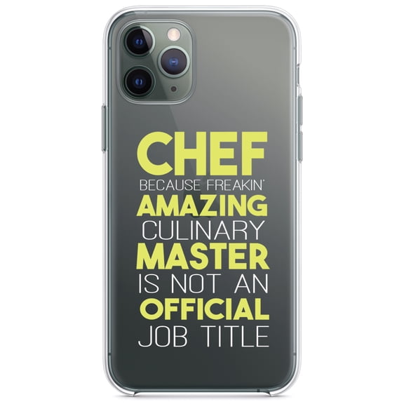 DistinctInk Clear Hybrid Case for Apple iPhone 12 (6.1" Screen) - Chef Amazing Culinary Master - Wireless Charging Compatible