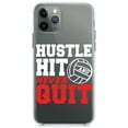 thumbnail image 1 of DistinctInk Clear Hybrid Case for Apple iPhone 12 (6.1" Screen) - Hustle Hit Never Quit Volleyball - Wireless Charging Compatible, 1 of 2