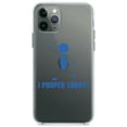 thumbnail image 1 of DistinctInk Clear Hybrid Case for Apple iPhone 12 (6.1" Screen) - I Pooped Today! - Tempered Glass Back, 1 of 2