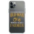 thumbnail image 1 of DistinctInk Clear Hybrid Case for Apple iPhone 12 (6.1" Screen) - Never Underestimate Old Man Farmer - Lightweight Grip, 1 of 2