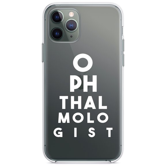 DistinctInk Clear Hybrid Case for Apple iPhone 12 (6.1" Screen) - Ophthalmologist Eye Chart - Lightweight Grip