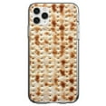 thumbnail image 1 of DistinctInk Clear Shockproof Hybrid Case for iPhone 12 / 12 PRO (6.1" Screen) - TPU Bumper, Acrylic Back, Tempered Glass Screen Protector - Passover Matzah, 1 of 2