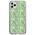 thumbnail image 1 of DistinctInk Clear Hybrid Case for Apple iPhone 12 (6.1" Screen) - Pink & Green Flowers Floral - Slim Profile Design, 1 of 2