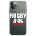 thumbnail image 1 of DistinctInk Clear Hybrid Case for Apple iPhone 12 (6.1" Screen) - Rugby The Few The Proud the Insane - Raised Bezel Screen Guard, 1 of 2