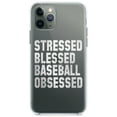 thumbnail image 1 of DistinctInk Clear Hybrid Case for Apple iPhone 12 (6.1" Screen) - Stressed Blessed Baseball Obsessed - Raised Bezel Screen Guard, 1 of 2