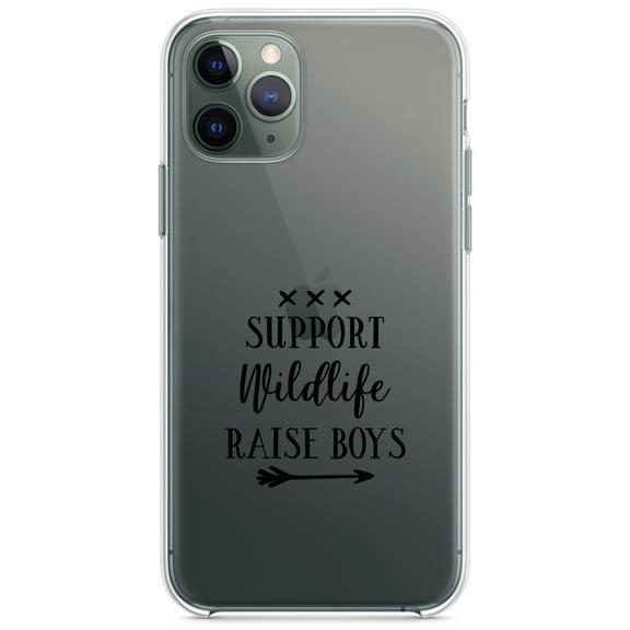DistinctInk Clear Hybrid Case for Apple iPhone 12 (6.1" Screen) - Raise Boys - Raised Bezel Screen Guard