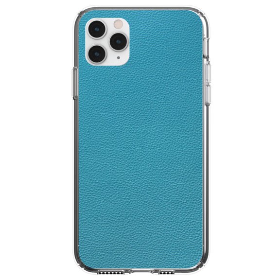 DistinctInk Clear Hybrid Case for Apple iPhone 12 (6.1" Screen) - Printed Faux Leather Image - Slim Profile Design