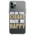 thumbnail image 1 of DistinctInk Clear Hybrid Case for Apple iPhone 12 (6.1" Screen) - Unlike You, Cigars Make Me Happy - Wireless Charging Compatible, 1 of 2