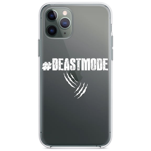 DistinctInk Clear Hybrid Case for Apple iPhone 12 Mini (5.4" Screen) - #Beastmode Beast Mode - Wireless Charging Compatible