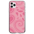 thumbnail image 1 of DistinctInk Clear Hybrid Case for Apple iPhone 12 Mini (5.4" Screen) - Big Pink Paisley - Raised Bezel Screen Guard, 1 of 2