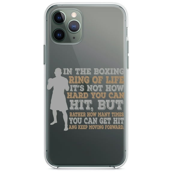 DistinctInk Clear Hybrid Case for Apple iPhone 12 Mini (5.4" Screen) - Boxing Life How Many Times You Keep Moving - Wireless Charging Compatible