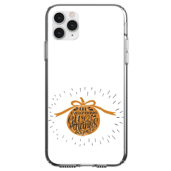 DistinctInk Clear Hybrid Case for Apple iPhone 12 Mini (5.4" Screen) - Orange White - Wireless Charging Compatible