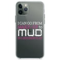 thumbnail image 1 of DistinctInk Clear Hybrid Case for Apple iPhone 12 Mini (5.4" Screen) - I Can Go From Make-Up to Mud in 2 Seconds - Tempered Glass Back, 1 of 2