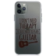 thumbnail image 1 of DistinctInk Clear Hybrid Case for Apple iPhone 12 Mini (5.4" Screen) - Don't Need Therapy Need to Play Guitar - Shockproof Protection, 1 of 2