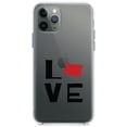 thumbnail image 1 of DistinctInk Clear Shockproof Hybrid Case for iPhone 12 MINI (5.4" Screen) - TPU Bumper Acrylic Back Tempered Glass Screen Protector - Oregon - Love Black & Red, 1 of 2
