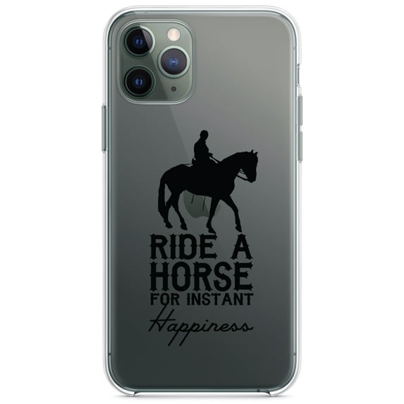 DistinctInk Clear Hybrid Case for Apple iPhone 12 Mini (5.4" Screen) - Ride A Horse for Instant Happiness - Wireless Charging Compatible