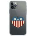 thumbnail image 1 of DistinctInk Clear Hybrid Case for Apple iPhone 12 Mini (5.4" Screen) - USA Heart Flag Red White & Blue - Wireless Charging Compatible, 1 of 2