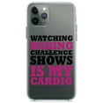 thumbnail image 1 of DistinctInk Clear Hybrid Case for Apple iPhone 12 Mini (5.4" Screen) - Watching Baking Shows is My Cardio - Tempered Glass Back, 1 of 2