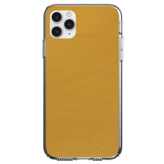DistinctInk Clear Hybrid Case for Apple iPhone 12 Mini (5.4" Screen) - Printed Faux Leather Image - Slim Profile Design
