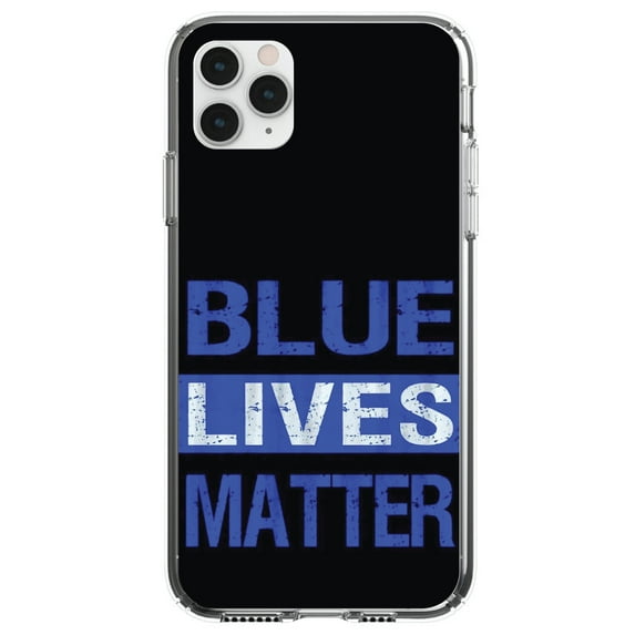 DistinctInk Clear Hybrid Case for Apple iPhone 12 Pro Max (6.7" Screen) - Show Your Support for First Responders - Tempered Glass Back