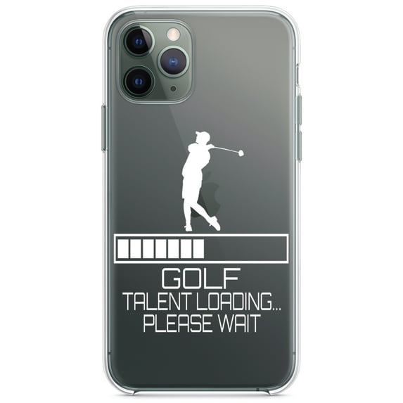 DistinctInk Clear Shockproof Hybrid Case for iPhone 12 Pro MAX (6.7" Screen) - TPU Bumper Acrylic Back Tempered Glass Screen Protector - Golf Talent Loading Please Wait