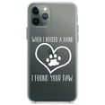 thumbnail image 1 of DistinctInk Clear Hybrid Case for Apple iPhone 12 Pro Max (6.7" Screen) - When I Need A Hand I Found Your Paw - Tempered Glass Back, 1 of 2
