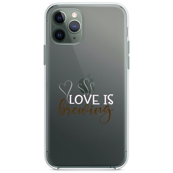 DistinctInk Clear Hybrid Case for Apple iPhone 12 Pro Max (6.7" Screen) - Coffee - Tempered Glass Back