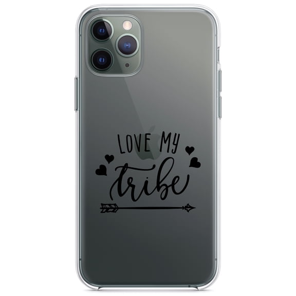 DistinctInk Clear Hybrid Case for Apple iPhone 12 Pro Max (6.7" Screen) - Black Arrow - Raised Bezel Screen Guard