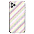 thumbnail image 1 of DistinctInk Clear Shockproof Hybrid Case for iPhone 12 Pro MAX (6.7" Screen) - TPU Bumper, Acrylic Back, Tempered Glass Screen Protector - Rainbow Diagonal Stripes Pattern, 1 of 2