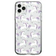 thumbnail image 1 of DistinctInk Clear Hybrid Case for Apple iPhone 12 Pro Max (6.7" Screen) - Repeating Pastel Unicorns - Wireless Charging Compatible, 1 of 2