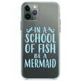 thumbnail image 1 of DistinctInk Clear Hybrid Case for Apple iPhone 12 Pro Max (6.7" Screen) - In a School of Fish Be a Mermaid - Raised Bezel Screen Guard, 1 of 2