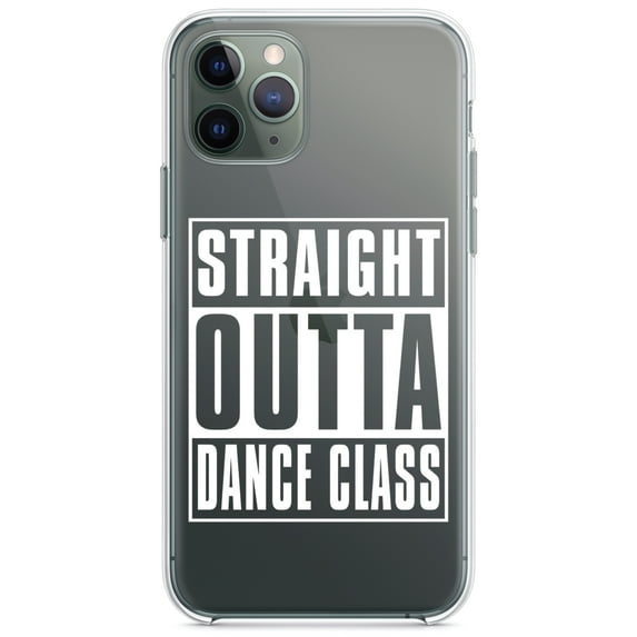 DistinctInk Clear Hybrid Case for Apple iPhone 12 Pro Max (6.7" Screen) - Straight Outta Dance Class - Wireless Charging Compatible