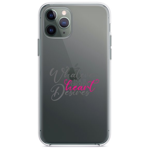 DistinctInk Clear Hybrid Case for Apple iPhone 12 Pro Max (6.7" Screen) - Whatever Your Creative Heart Desires - Lightweight Grip