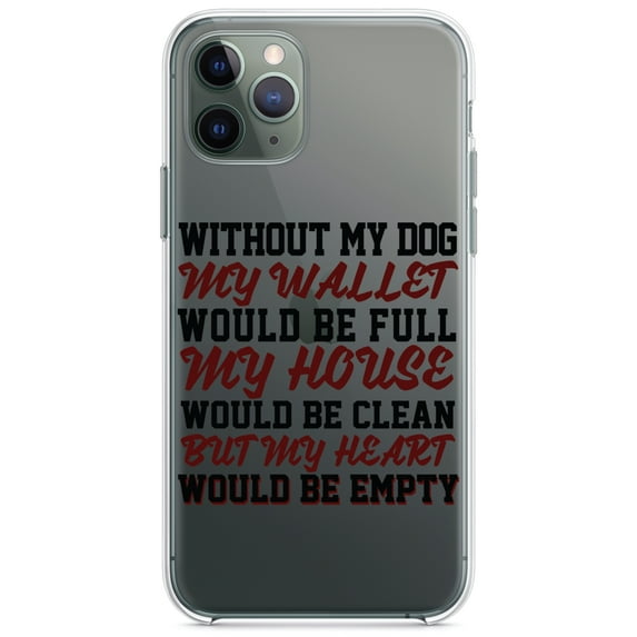 DistinctInk Clear Hybrid Case for Apple iPhone 12 Pro Max (6.7" Screen) - Without Dog, Wallet Full House Clean - Wireless Charging Compatible