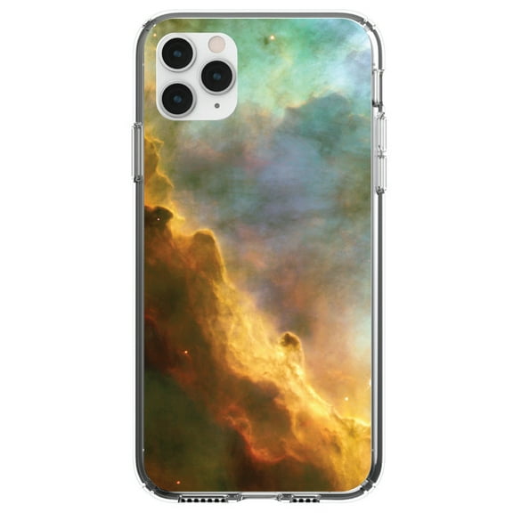 DistinctInk Clear Hybrid Case for Apple iPhone 13 (6.1" Screen) - Show Your Love of Astronomy - Wireless Charging Compatible
