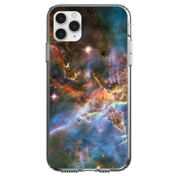 DistinctInk Clear Hybrid Case for Apple iPhone 13 (6.1" Screen) - Show Your Love of Astronomy - Shockproof Protection