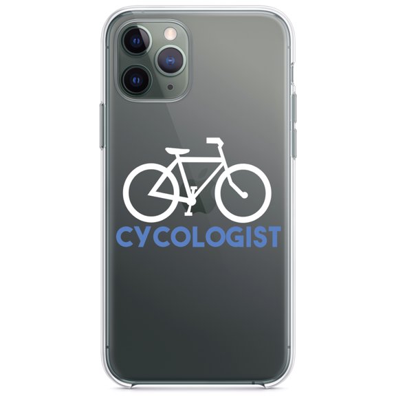 DistinctInk Clear Hybrid Case for Apple iPhone 13 (6.1" Screen) - Cycologist Bicycle Cycling - Shockproof Protection