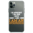 thumbnail image 1 of DistinctInk Clear Hybrid Case for Apple iPhone 13 (6.1" Screen) - Entrepreneur Opportunity Risks Hustle - Lightweight Grip, 1 of 2