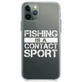 thumbnail image 1 of DistinctInk Clear Hybrid Case for Apple iPhone 13 (6.1" Screen) - Fishing is a Contact Sport - Slim Profile Design, 1 of 2