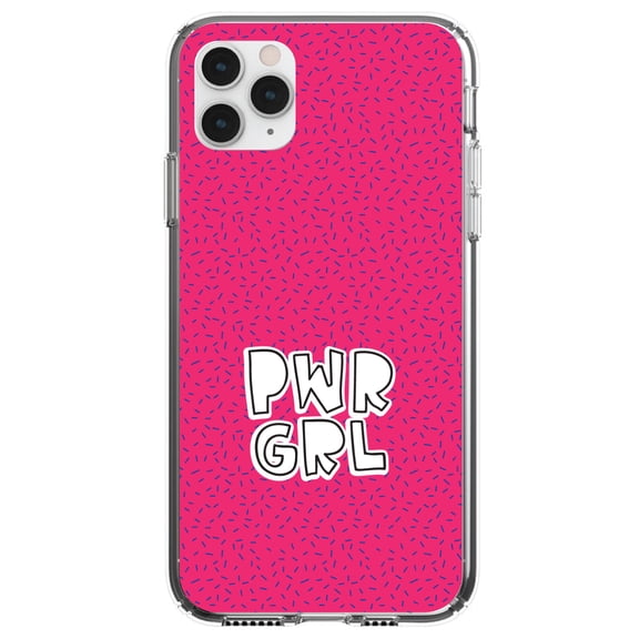 DistinctInk Clear Hybrid Case for Apple iPhone 13 (6.1" Screen) - Pink Background - Slim Profile Design