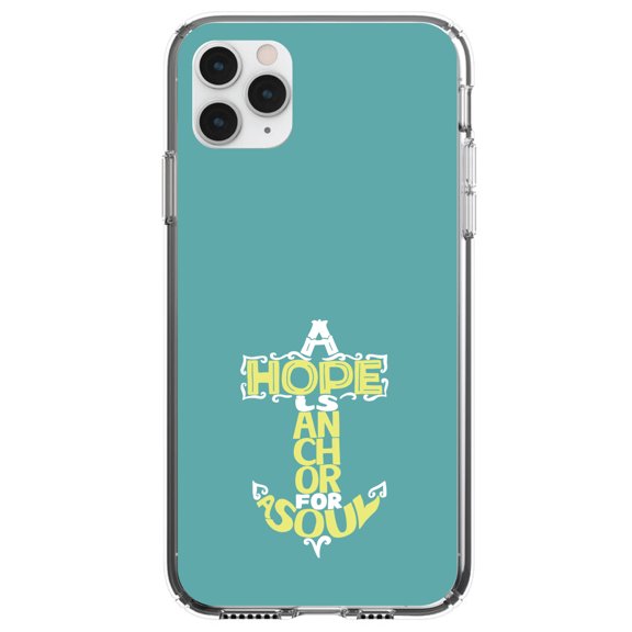 DistinctInk Clear Hybrid Case for Apple iPhone 13 (6.1" Screen) - Yellow Teal - Slim Profile Design