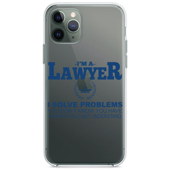 DistinctInk Clear Hybrid Case for Apple iPhone 13 (6.1" Screen) - Solve Problems You Don't Know - Tempered Glass Back