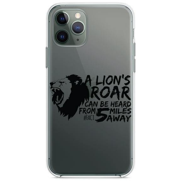 DistinctInk Clear Hybrid Case for Apple iPhone 13 (6.1" Screen) - Lion's Roar Can Be Heard 5 Miles Away - Wireless Charging Compatible