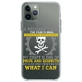 thumbnail image 1 of DistinctInk Clear Hybrid Case for Apple iPhone 13 (6.1" Screen) - Mechanic's Life Pain Is Real Pride Respect - Tempered Glass Back, 1 of 2