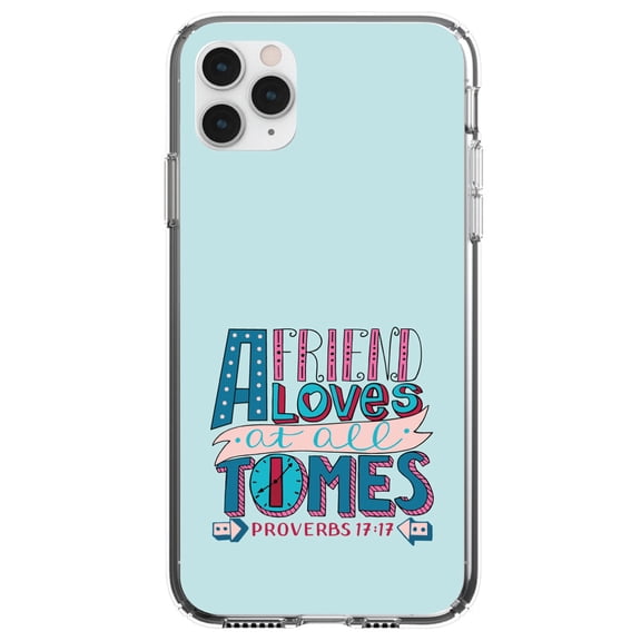 DistinctInk Clear Hybrid Case for Apple iPhone 13 (6.1" Screen) - Friend Loves at All Times - Shockproof Protection