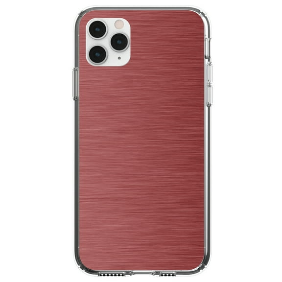 DistinctInk Clear Hybrid Case for Apple iPhone 13 (6.1" Screen) - Printed Image of Stainless Steel - Lightweight Grip