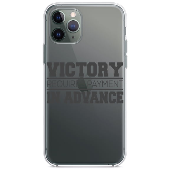 DistinctInk Clear Hybrid Case for Apple iPhone 13 (6.1" Screen) - Victor Requires Payment in Advance - Slim Profile Design
